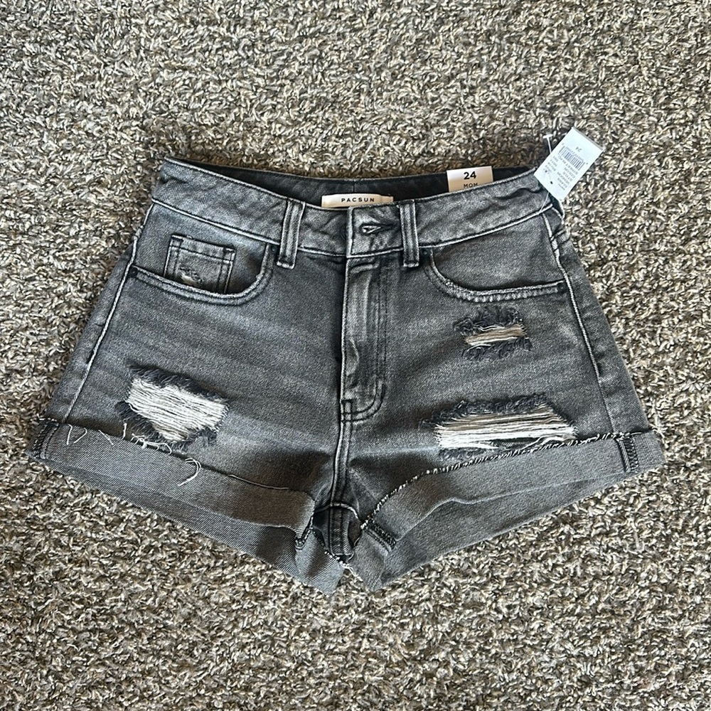 PacSun Gray Denim Mom Shorts - Picture 2 of 2